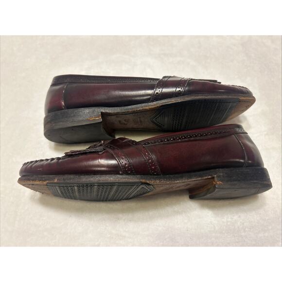 GH Bass Weejuns Men’s Shoes Size 10 C Burgundy Leather Loafers Slip On Casual - Picture 6 of 9